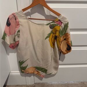 Tracy Reese 100% silk Floral Print Women's Top